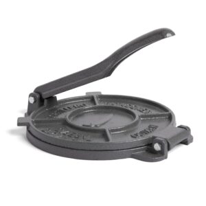 alpha living 50520a 8 inch quesadilla heavy duty empanada press – cast iron tortilla maker for kitchen, home use