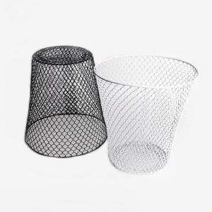 Generic Wire Mesh Round Waste Basket,Round Open Top Design Small Wastebasket,Metal Mesh Wastebaskets,Garbage Cans for Bedroom Kitchen Living Room Dormitory Office School (1, Black), MaRIJaly-062202