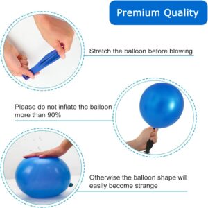 QueCemic Paw Print Balloons Set, 50pcs 12Inch Blue White Paw Print Balloons, Blue Latex Confetti Balloons for Birthday Baby Shower Wedding Graduation Pet Party Decoration