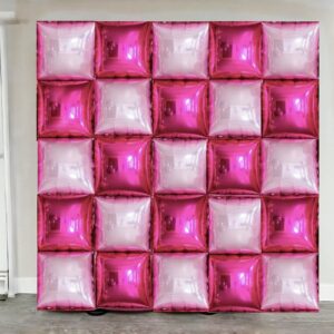 orgnafey dark magenta hot pink mylar double sided flat square foil balloons wall tunnel balloon arch garland kit backdrop for anniversary wedding girl baby shower birthday party decorations supply