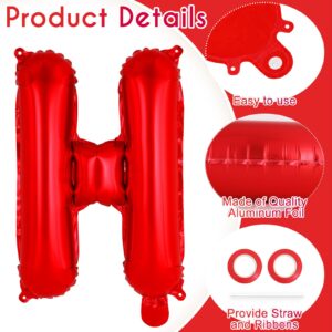 52 Pcs Red Letter Balloons,16 Inch Foil Alphabet Letter Balloons,Letter A-Z Balloons Banner Custom Phrase Balloons for Birthday Party Wedding Anniversary Decoration (Red 2 Set)