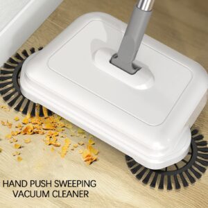 Hand Push Sweeper Home Sweeping Mopping Machine Vacuum Cleaner High Efficient Crumb Sweeper No Noise Works on Hard Floors Lightweight for Home Office Cleaning