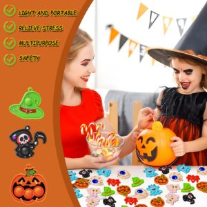 48Pcs Halloween Party Favors, Fidget Toys Bulk Mini Pop Bubbles with Keychain, School Classroom Prizes Box Fidgets Toys for Kids Toddlers Adult, Goodie Bag Stuffers, Treasure Chest box, Halloween Toys