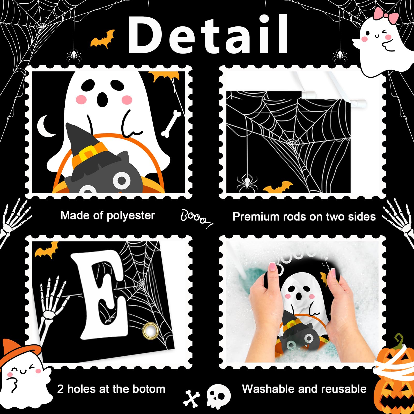 Avezano Halloween Door Decorations Welcome Boo Halloween Banner Porch Sign Halloween Baby Shower Decorations Halloween Party Welcome Signs