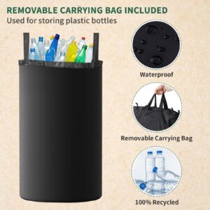 AINIYNM Recycling Bin for Kitchen 26 Gallon 100L Recycle Bin with Lid Removable Tote Bag Large Recycling bin with lid for Bottle Can Kitchen Recycling Bin (Dark Gray)