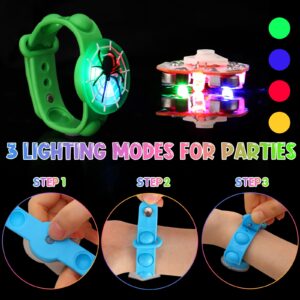 GOHEYI 24 Pack Halloween Christmas Gifts Party Favors Light Up Bracelets Toys, Glow in The Dark Party Supplies, Halloween Christmas Goodie Bags Stockings Stuffers Kids Treasure Box Classroom Prizes