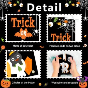 Avezano Halloween Decorations Trick or Treat Happy Halloween Porch Signs Halloween Hanging Banner Door Decorations Outside Indoor