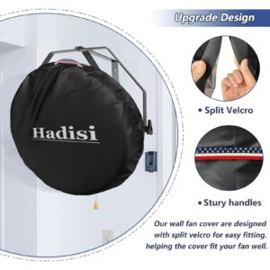 Hadisi Wall Mounted Non Oscillating Fan Cover,Suitable for 18"-20" Outdoor And Indoor Waterproof Wall Mounted Industrial Fans,Heavy-Duty 600D Oxford Cloth Waterproof And Dustproof Fan Cover,Black