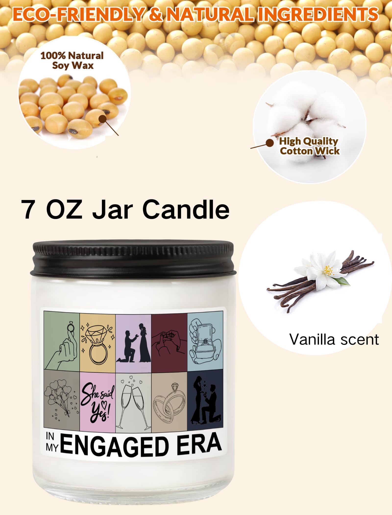 Funny Engagement Gifts Candle, Engagement Gifts for Couple, Wedding Gifts, Fiancee Gift for Women, Future Mrs and Bride to Be, Vanilla Scented Candle