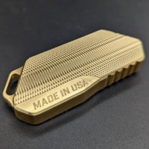 Milspin Magnus 2.0 Brass EDC Utility Knife with Retractable Razor and Internal Spare Blade Storage I 7 Blades Included I Made in USA