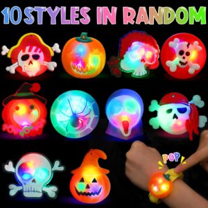 GOHEYI 24 Pack Halloween Christmas Gifts Party Favors Light Up Bracelets Toys, Glow in The Dark Party Supplies, Halloween Christmas Goodie Bags Stockings Stuffers Kids Treasure Box Classroom Prizes