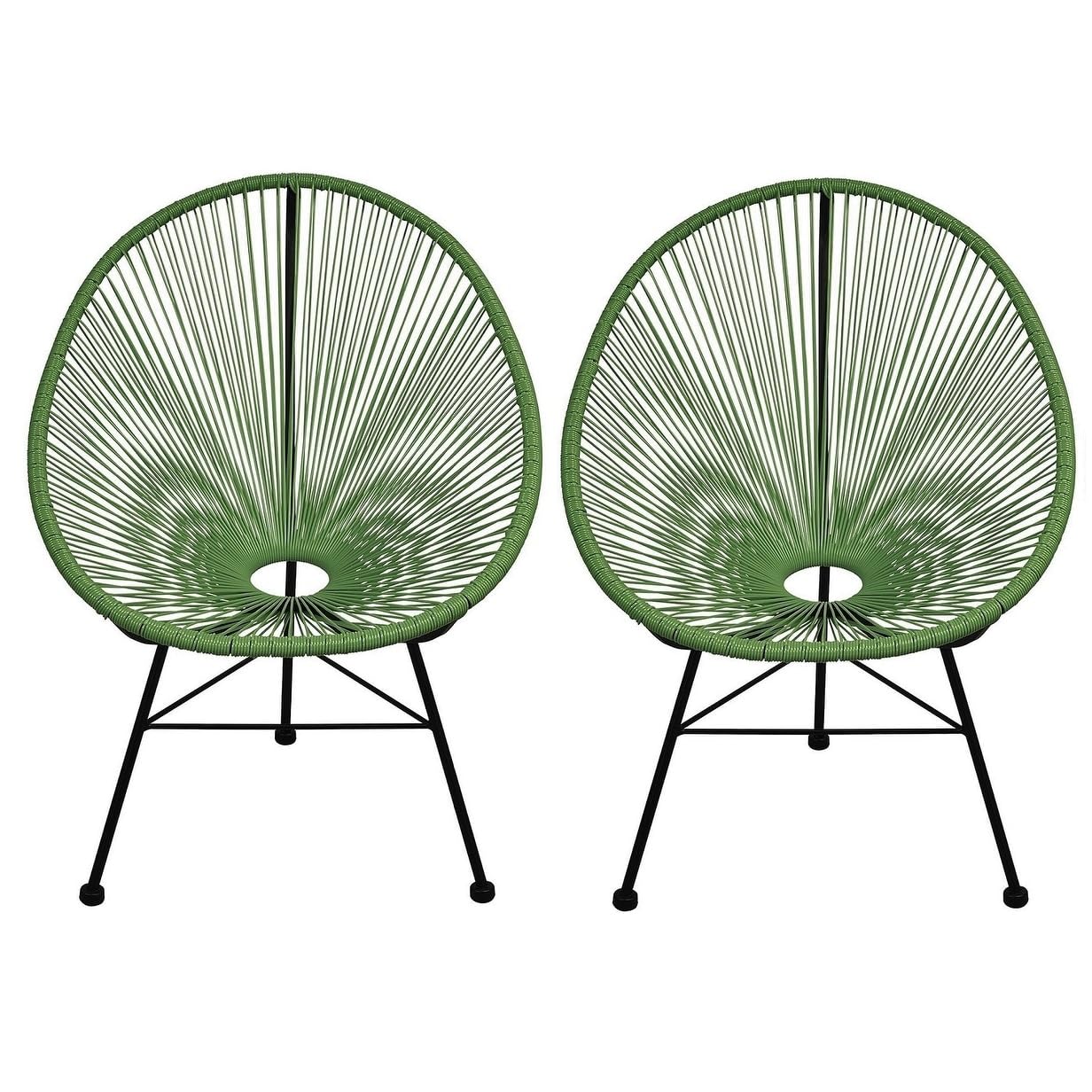 Bed Bath & Beyond Acapulco Chair. Set of 2 - H34.5X W28.5X D32.75 Green