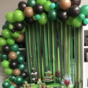 Green and Brown Balloons, Dark Emerald Green Balloon Camouflage Green Black Brown Balloons, Metallic Green Gold Balloons for Camping Game Jungle Theme Camo Birthday Baby Shower Army Party Decorations