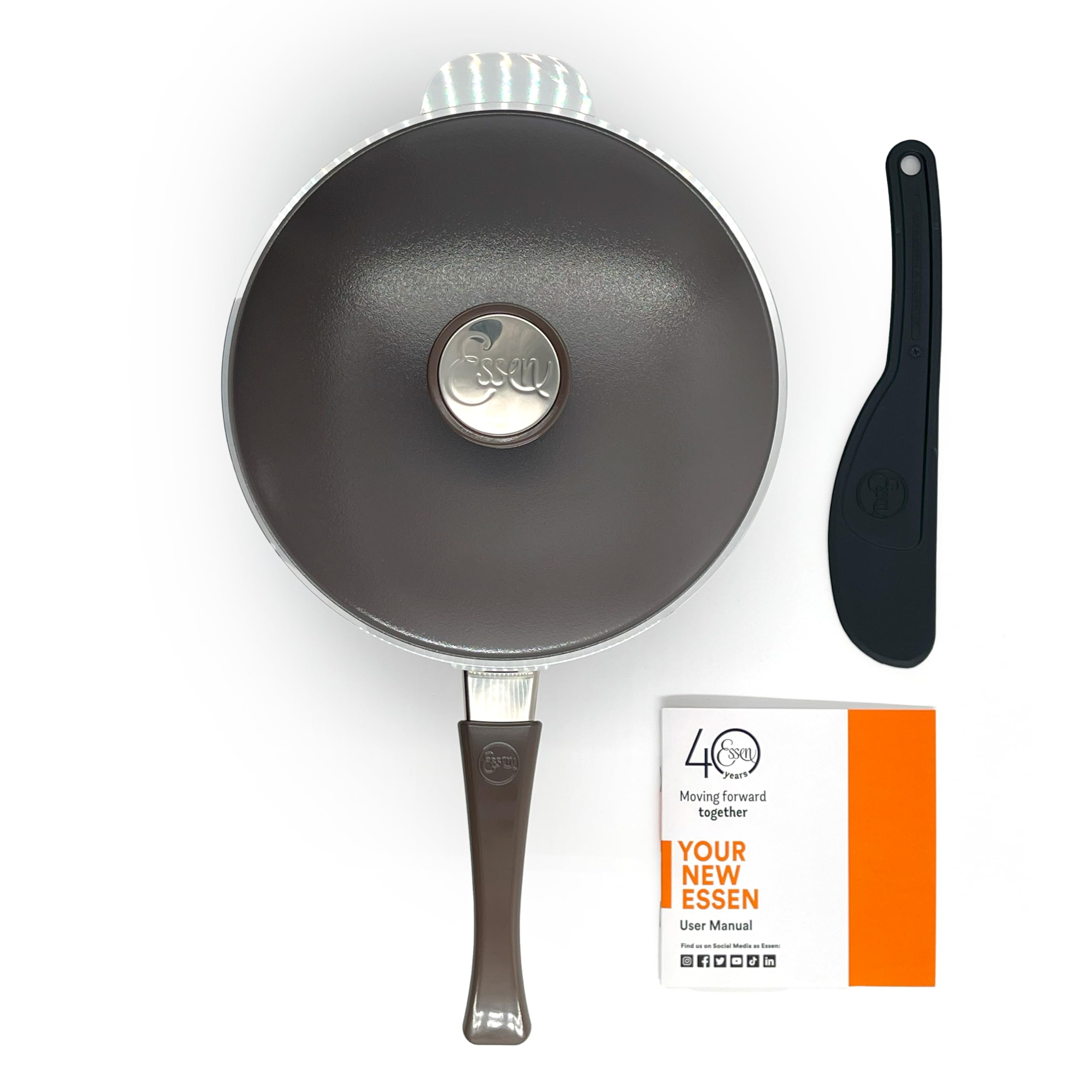 Essen 2524 Terra Sauté Pan - Contemporary Line - Cast Aluminum with Nova Trimium Nonstick Coating - for 4-5 Servings - Even and Healthy Cooking - Argentinian brand Essen now in the United States.