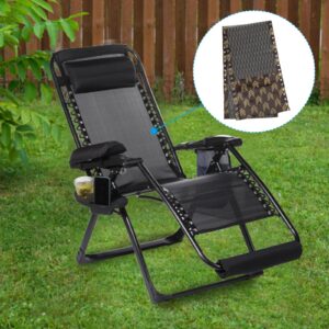 PATIKIL Gravity Chair Replacement Fabric, 63"x17" Anti-Gravity Chair Cloth Recliners Repair Tool with Bungee Cord Kit for Patio Pool Lawn Outdoor, Brown