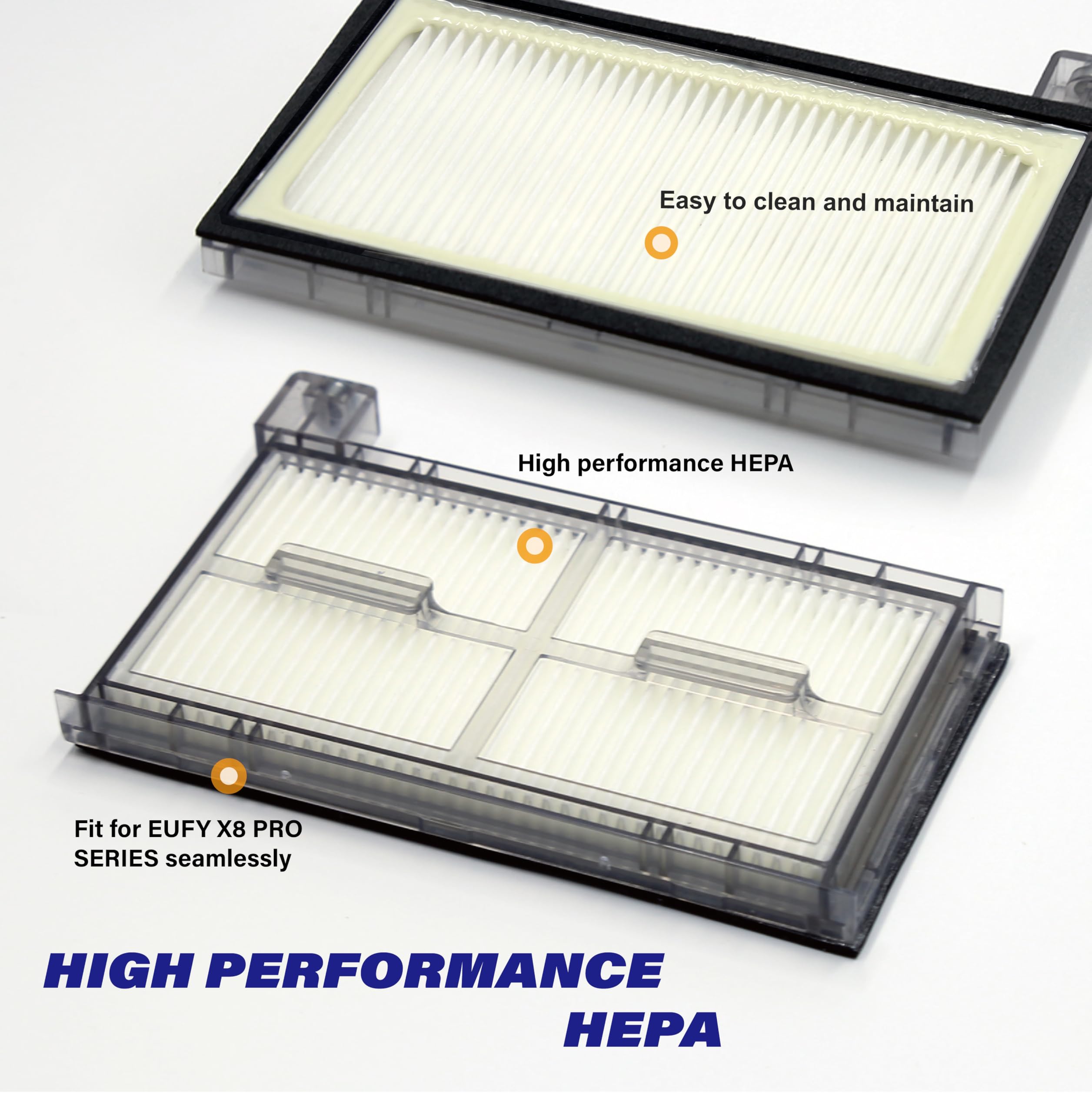Robot Vacuum Replacement Parts Fit For Eufy X8 Pro Series, Fit For Eufy Clean X8 Pro Robot Vacuum (12PC- Side Sweep, Hepa Filter)