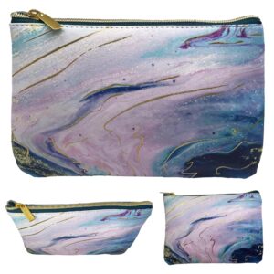 curves swirl marbling gold print clutch bag, metallic marbled waves faux leather outdoor cosmetic brush portable makeup bag,pencil case pouch pen holder,organizer art painting supplies for travel bag