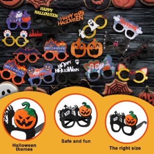 28PCS Halloween Glasses Bulk Glitter Party Glasses, Fun Novelty Toy Glasses for Cosplay and Photo Booth Props, Ideal Halloween Decorations for Both Kids and Adults, Includes Pumpkin, Spider, Ghost