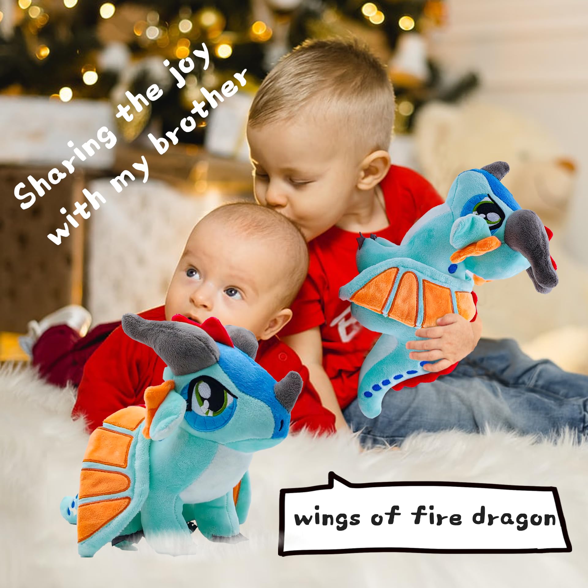 GEYDZSWGS Wings of Fire Plush Toys,11.8 inch Dragon Plushies Stuffed Animals Doll Pillows Plush for Kids and Gaming Fans Christmas Birthday Gift, Blue, KL011