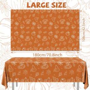 Guzbewu Fall Plastic Tablecloth,3pcs Thanksgiving Fall Pumpkin Tablecloth Waterproof Rectangle Fall Table Cover for Harvest Autumn Thanksgiving Party Decorations