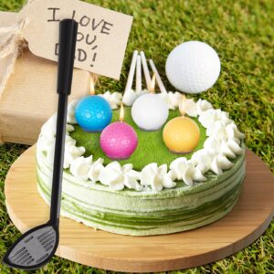 DHUJBFF 5 Pcs Golf Birthday Party Decorations, Golf Ball Birthday Candles for Cake - Funny Cake Candles, Round Candles, Cake Decorating, Happy Birthday Decorations (4PC Candles, 1 Golf Club)