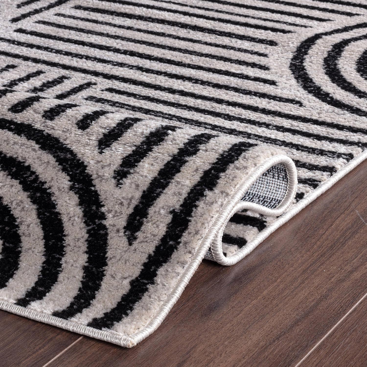 Rugshop Bohemian Stripe Arch Design High Traffic Living Room,Bedroom,Kitchen, Home Office Runner Rug 2' x 7' Cream