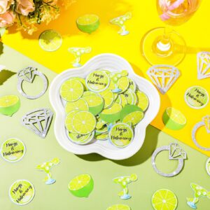 WinnerWhy 300 Pcs Margarita Glasses Confetti Margs and Matrimony Bachelorette Confetti Diamond Ring Motif Confetti Margarita Table Confetti Decor for Mexican Day Bridal Shower Tropical Party