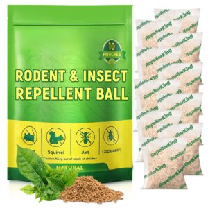 mouse and squirrel 10 pack, repellent pouches, rats repellent, mice repellent with peppermint oil, pest control pouches for repel rats, squirrels, moths & other rodents