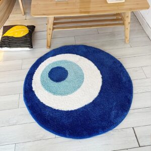 LAKEA Fluffy Evil Eye Circle Rug Carpet Plush Comfortable Handmade Bedroom Ultra Soft and Fluffy for Halloween (90x90cm 35.4inch)