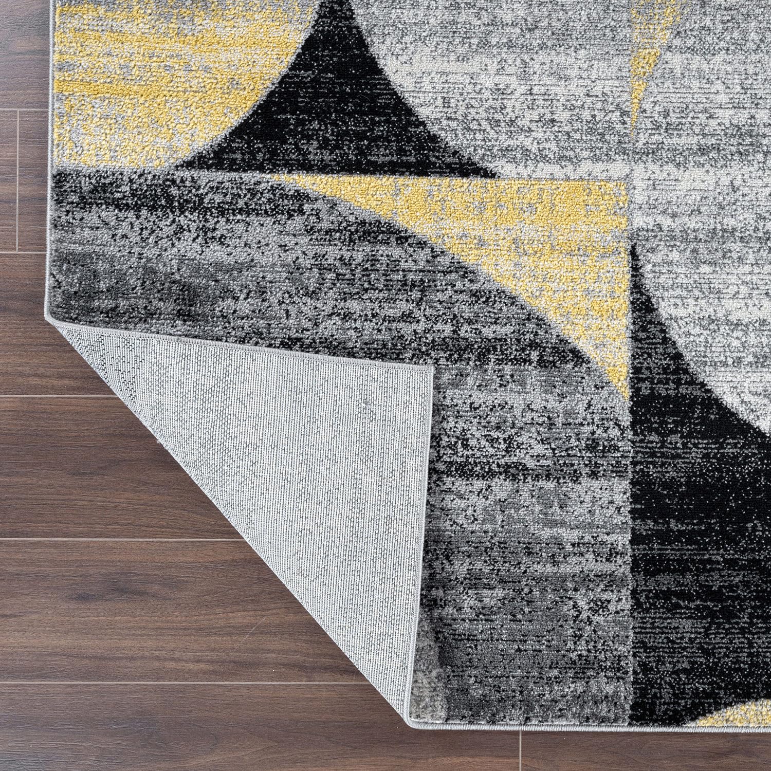 Rugshop Modern Geometric Design High Traffic Living Room,Bedroom,Kitchen, Home Office Area Rug 5' x 7' Yellow