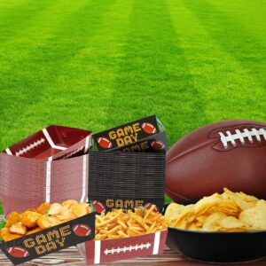 AcpopbM Football Party Supplies, 50PCS Football Party Favors Football Paper Snack Tray Disposable Serving Food Boats for Football Birthday Party Superbowl Decorations