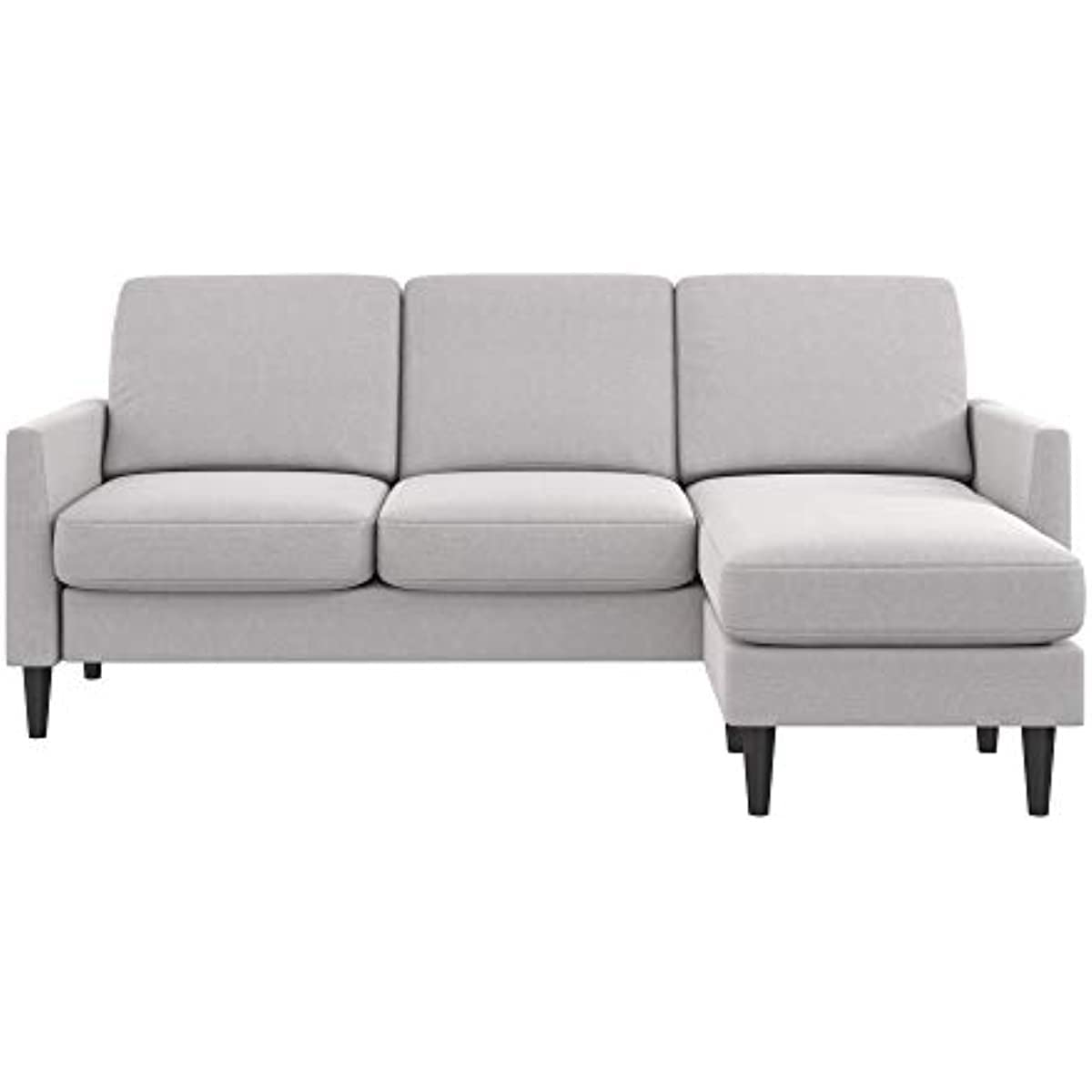 FANCUF Sofa Sectional, Light Gray Linen，Sectional Sofa L Shape Couch with Wide Chaise Lounge