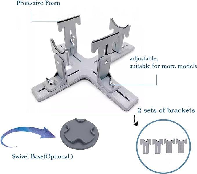 Stand for Model Airplanes for Display Making and Painting,Model Building Berth jig,Tray for Part of 1/72, 1/48(Grey+Swivel Base)