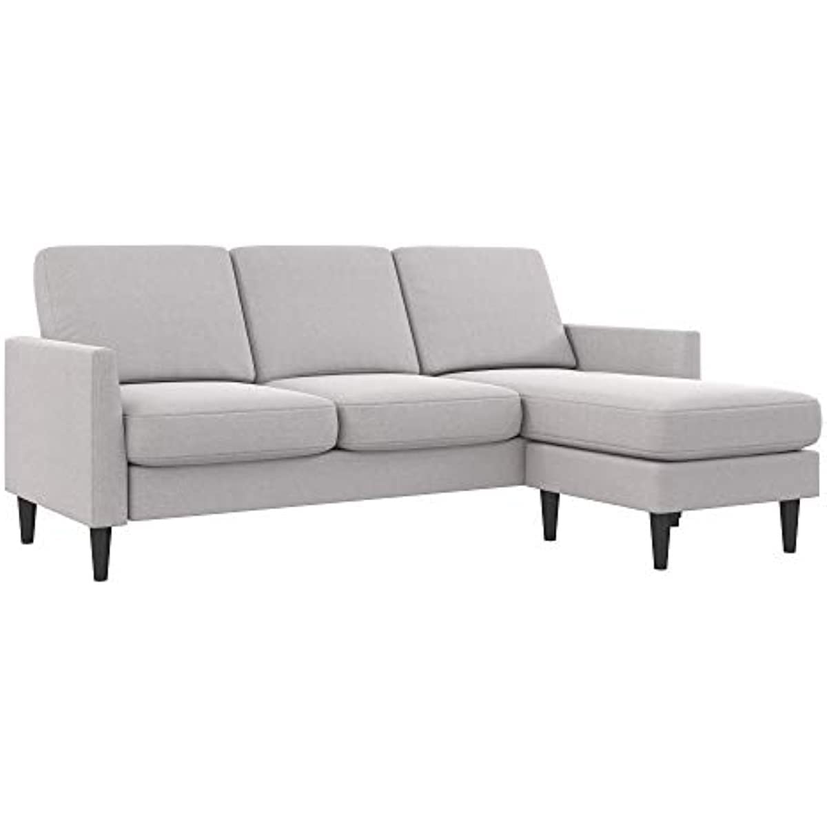 FANCUF Sofa Sectional, Light Gray Linen，Sectional Sofa L Shape Couch with Wide Chaise Lounge