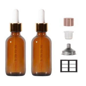 stellacare set of 2, 2oz eye dropper bottle, amber glass dropper bottles, empty glass dropper bottles, travel liquid bottles