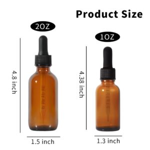 StellaCare 2oz, 2 Pack, Dropper Bottle, Amber Oil Eye Dropper, Droppers for Oils, Leak Proof Travel Bottles