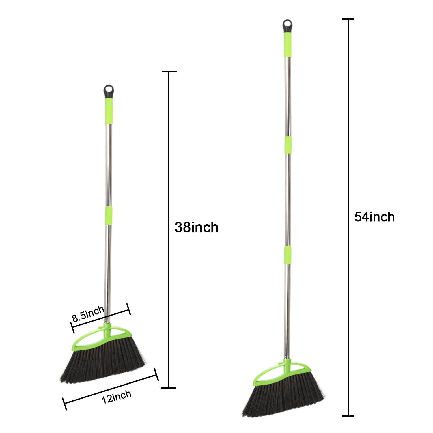 Soft Bristles Green Angle Broom Long Handle Indoor Broom for Hardwood Floor Sweeping Floor Cleaning Broom