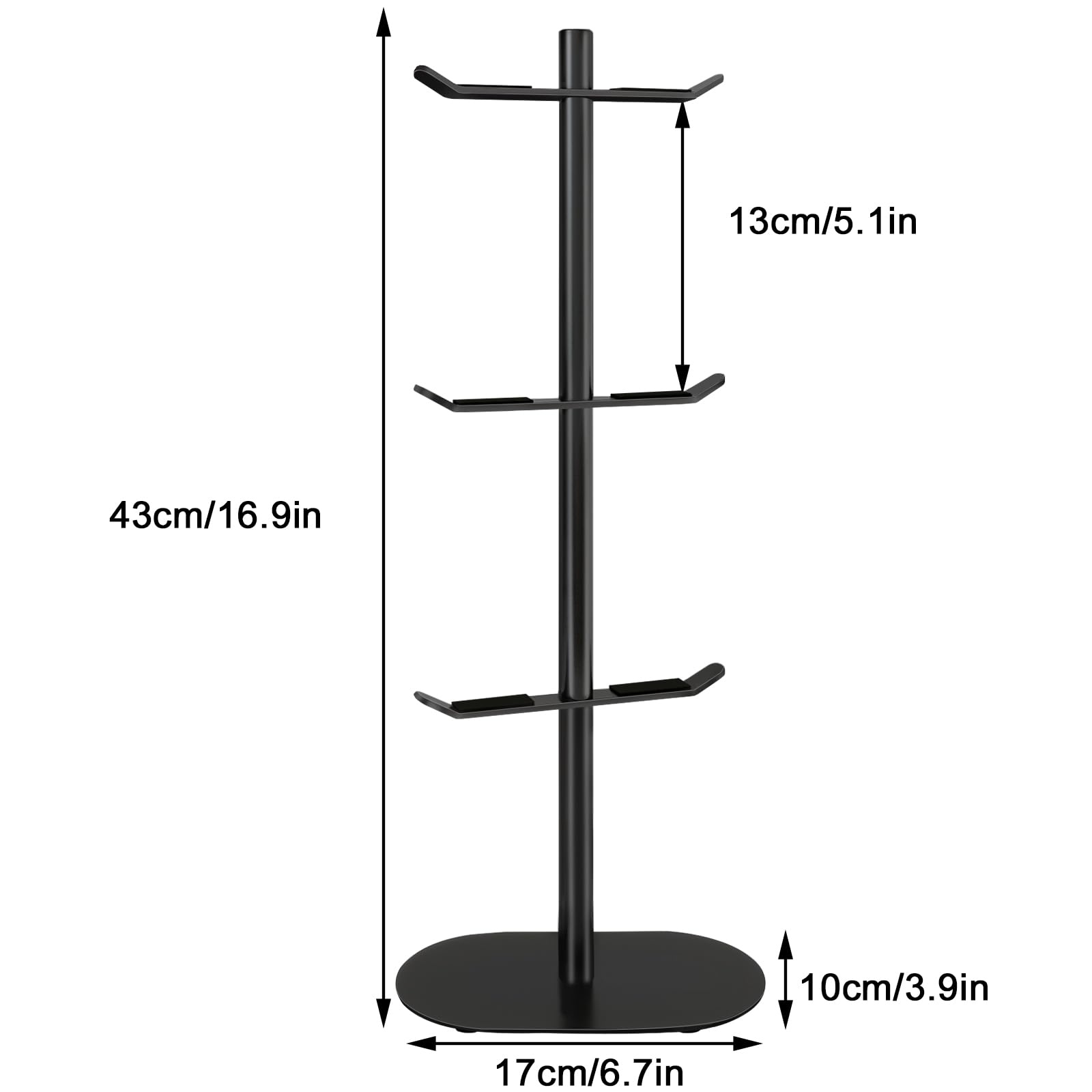 XEENEW Mug Holder Tree, Coffee Cup Holder with 6 Hooks, Coffee Mug Rack, Metal Mug Tree for Counter, Mug Holder Stand Coffee Mug Hanger(Balck)