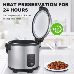 CAZACHEF Commercial Rice Warmer(Not Rice Cooker) 55 Raw/110 CUP Portable 20L Big Food Warmer / 122℉- 178℉ Adjustable Temperature/ 130W/ Non-stick Inner Pot