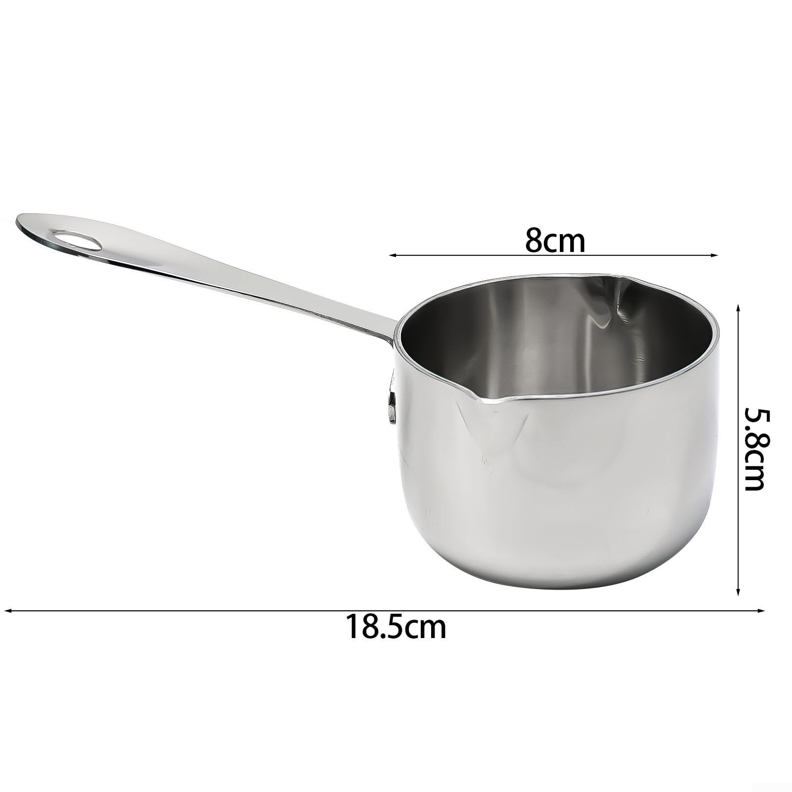 Stainless Steel Milk Pot, Milk Butter Warmer Pot Small Sauce Pan Non Coffee Pot Stovetop Chocolate Melting Pot Gravy Pot (160ml)