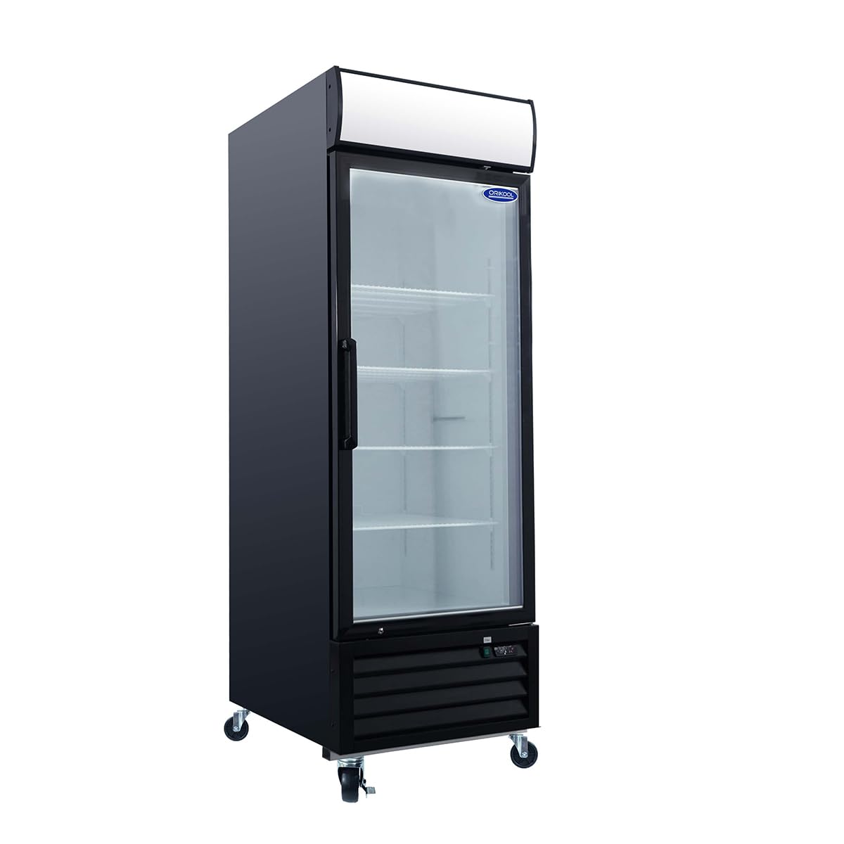 27" W Commercial Glass Door Merchandiser Freezers, Lockable Wheels, 19.3 Cu.ft Restaurant Freezers ETL Commercial Freezers with LED Top Panel Upright Freeze Storage