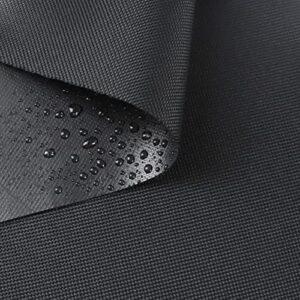 1800D Waterproof Canvas Cordura Fabric 180" L×60" W Heavy Duty Marine Awning Fabric with PVC Backing Anti-UV Reduce Glare Material for Outdoor Indoor Sunbrella Tent Boat Cushion 60" Wide, Black