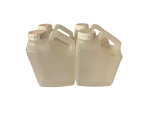 plastic jug with cap and handle, 1 gallon, hdpe f-style container for water, food, liquids, storage (4)