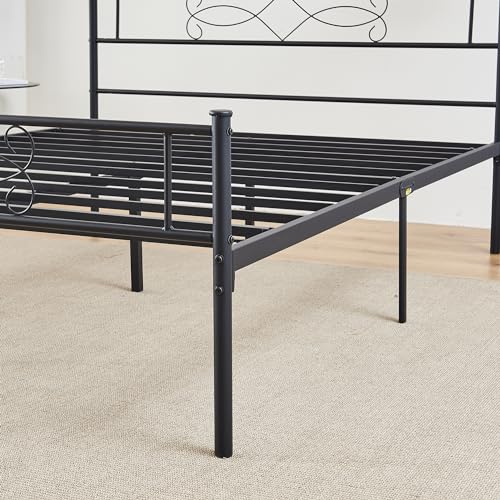 Vecelo 14" Queen Size Metal Platform Bed Frame with Headboard,Premium Steel Slat Support No Box Spring Needed,Noise-Free Anti-Slip,Easy Assembly