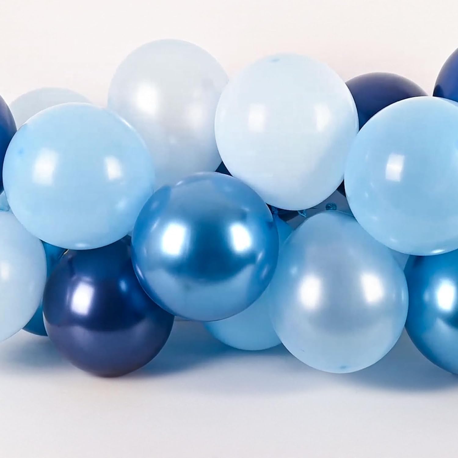 OHugs Blue Balloons Set of 65pcs Includes 12 Inch Navy Blue, Baby Blue, Metallic Blue, Pearl Blue Party Balloons for Birthday, Baby Shower, Engagement, Wedding, Gender Reveal, Party Decorations