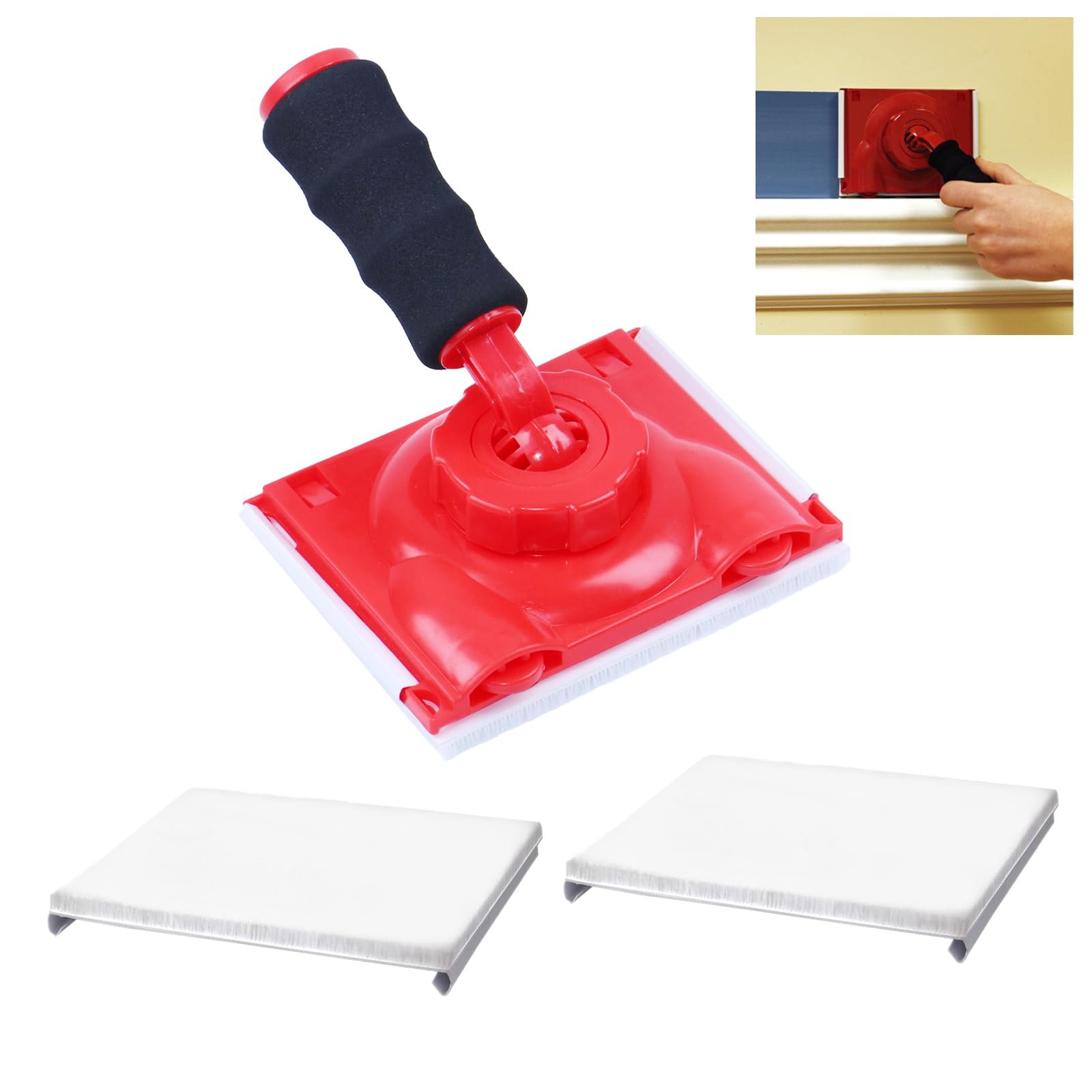 GesenWin ‎GRSL43 Paint Edger Trimmer with 2 Replacement Pads | Improved Guide Wheels | Edge Painting Tool for Walls, Ceilings, Corners & Trims | Paint Pad Applicator, Edge Trimmer & Paint Edger Tool