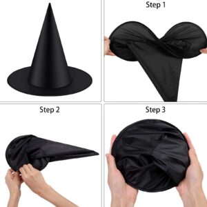 Zanconic Halloween Witch Hat, Witch Hat Decoration, Halloween Witch Hat Nose Set, Hallowen Witches Costume Accessories Black Cap for Halloween Party Cosplay Role-play Holiday Carnivals Decor