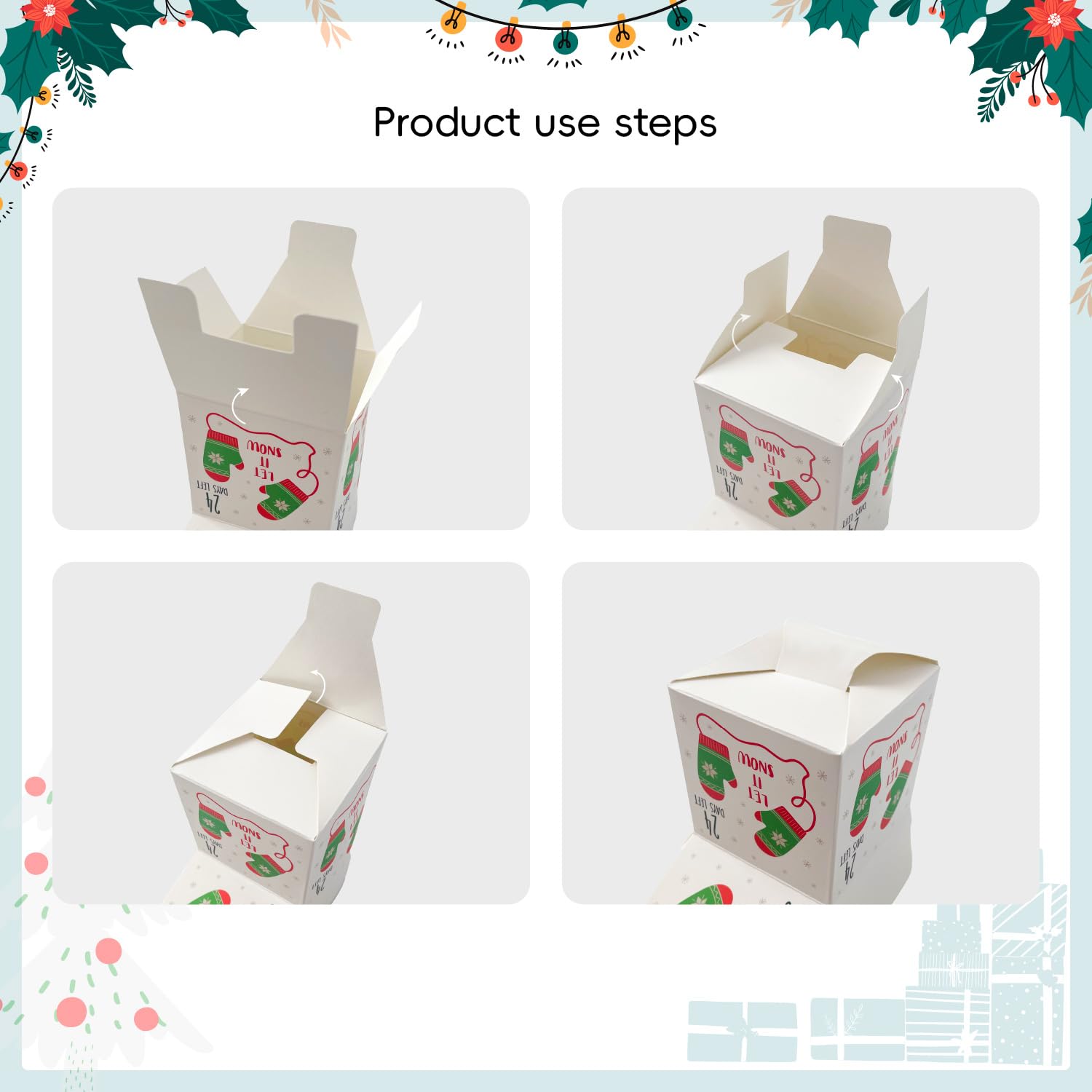 ysmile Christmas Advent Calendar 2024, DIY 25 Empty Christmas Countdown Box for Gift Wrap, 25 Days Number Xmas Holiday Dec