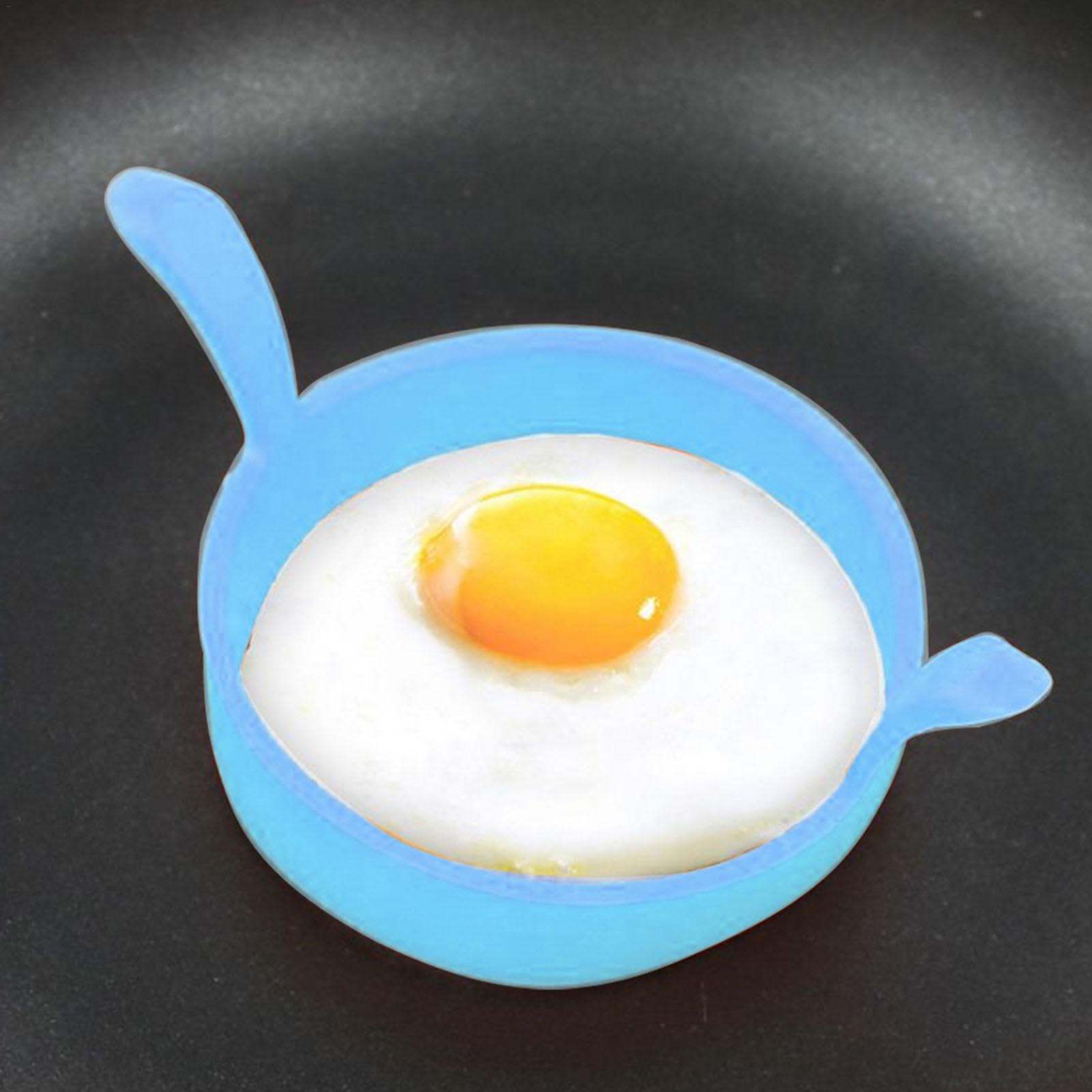 Fried Egg Ring - Reusable Egg Shaper | Fried Egg Cooker Ring | Food Grade Silicone Pancake Egg Shaper | Kitchen Gadget Food Grade Cooking Rings | Double-eared Silicone Egg Pancake Mold for Frying Eggs