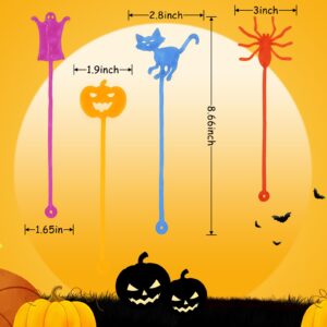 Howzcci 32 Pack Halloween Sticky Hands Toys Spider Web Cat Bat Pumpkin Candy Ghost Sticky Stretchy Toys for Kids Girls Boys Halloween Goodie Bags Fillers Halloween Party Favors Treat Bag Gifts